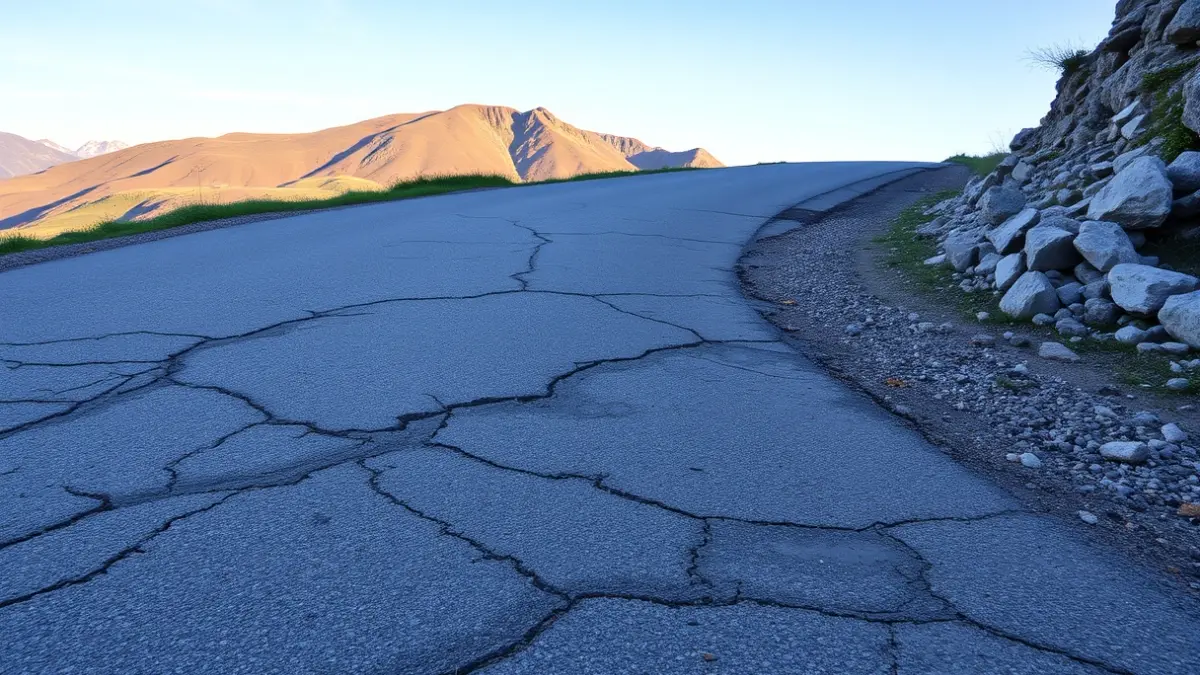 Abadiñoko Atxarteko errepidearen irudi generikoa, egoera txarrean.