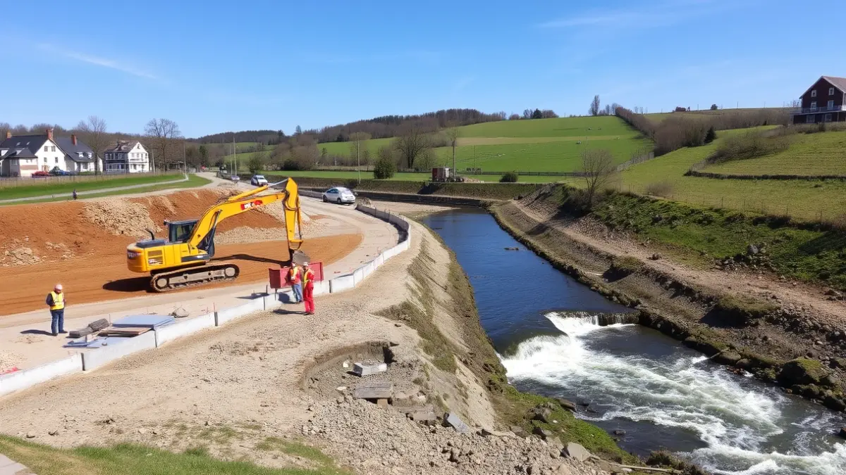 Flood prevention works on the Ibaizabal river in Abadiño.