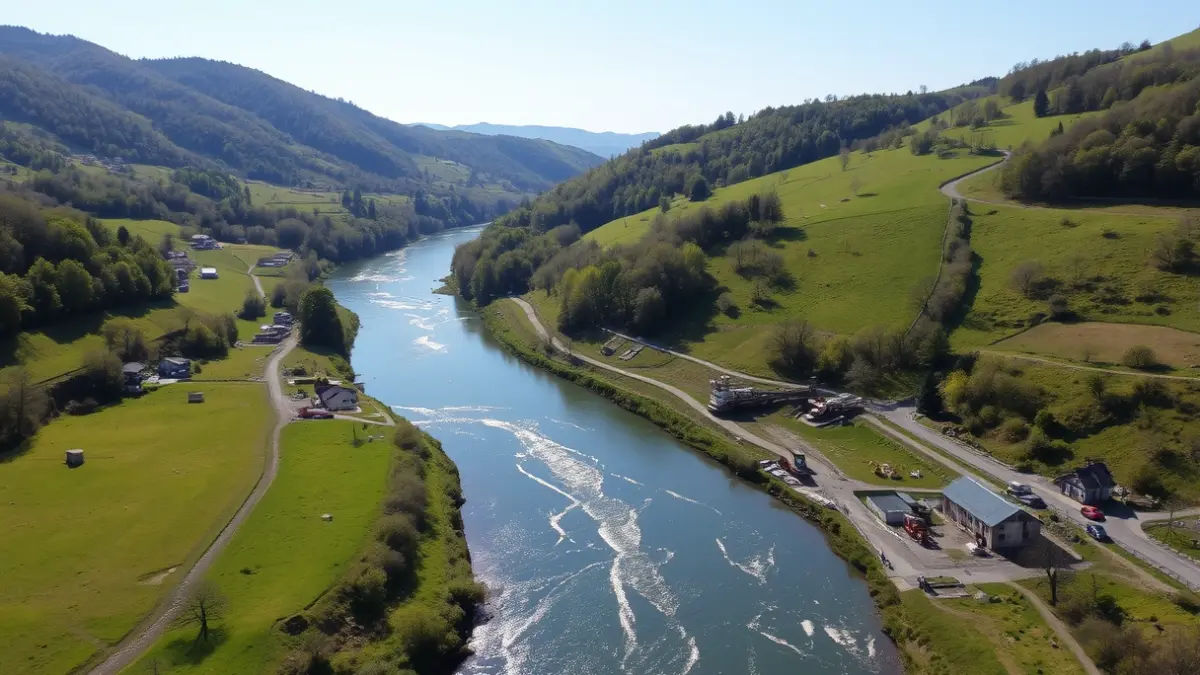 Generic image of flood protection works on the Ibaizabal river in Abadiño.