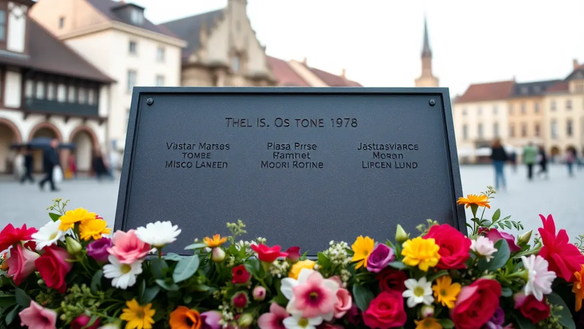 Commemorative plaque in honor of the victims of the Abanto bombings.