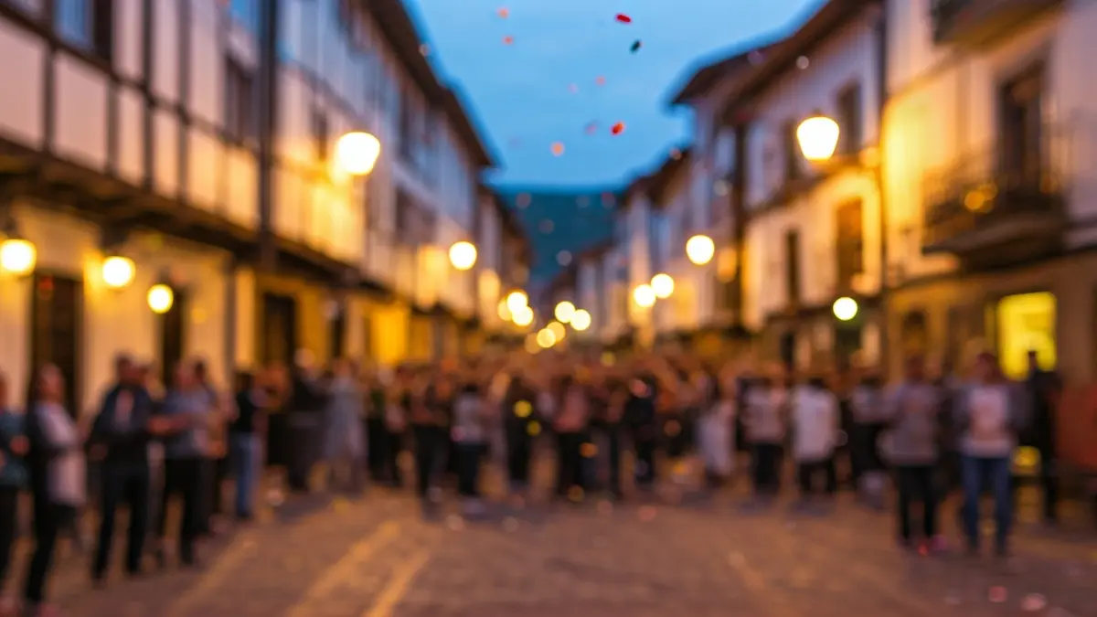 Imagen genérica de una calle festiva, con gente y confeti.
