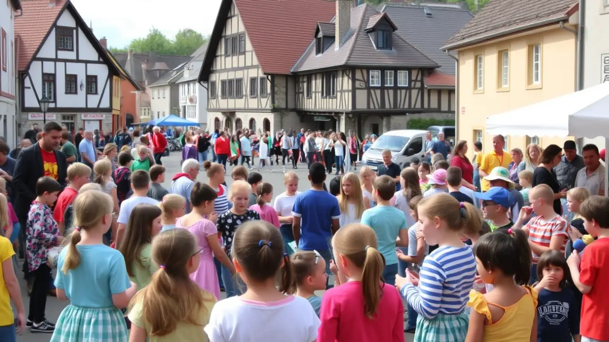 Generic image of Aiara festivities, showing children's activities and sports events.