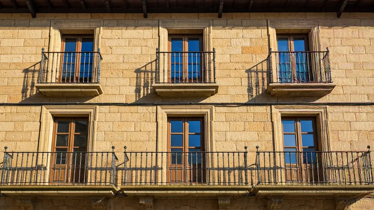 Arteako udaletxearen irudi generikoa, eguzki argitan.