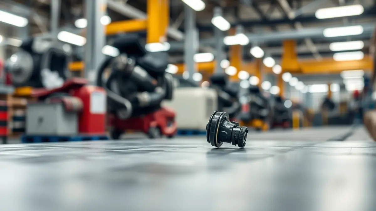 Aldetu enpresaren lantegiko irudi generikoa, automozio piezak ekoizten.