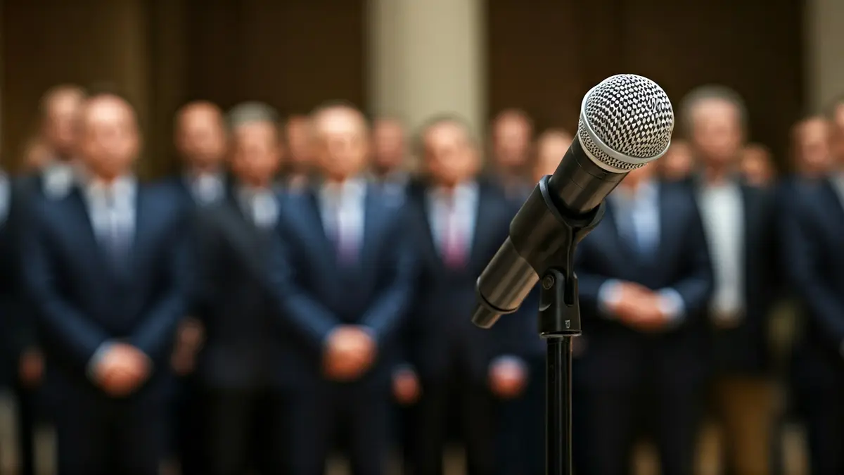 Imagen genérica de un micrófono en un podio, sugiriendo una rueda de prensa.