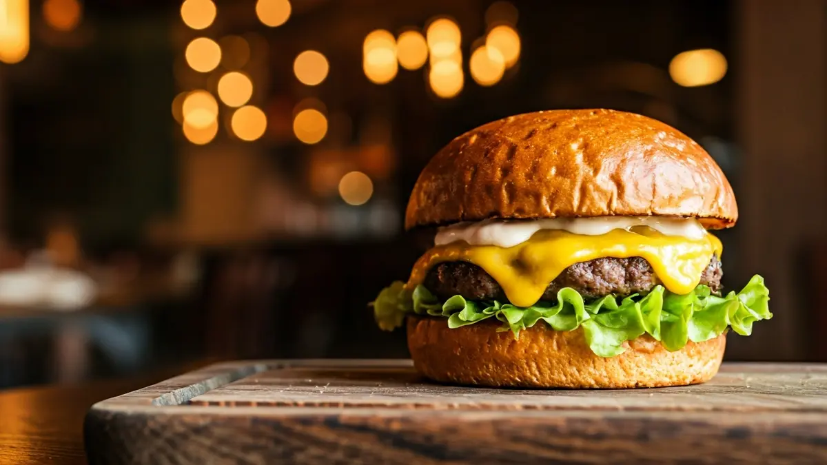 Generic image of a burger in a gastronomic competition.