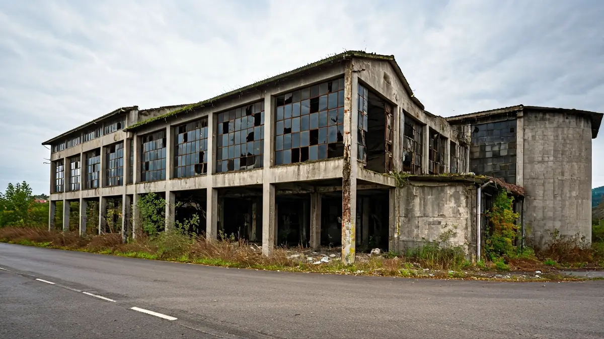 Old Corrugados factory building in Azpeitia, before demolition works.