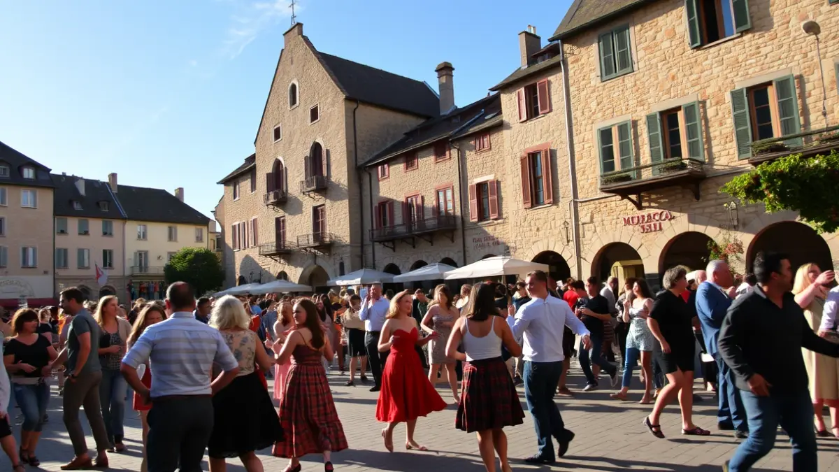 Generic image of people celebrating International Dance Day in Juan Urrutia square in Amurrio.