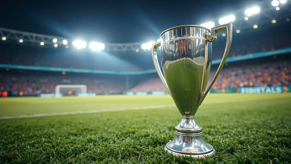 Imagen genérica de un trofeo de fútbol en el estadio de Anoeta
