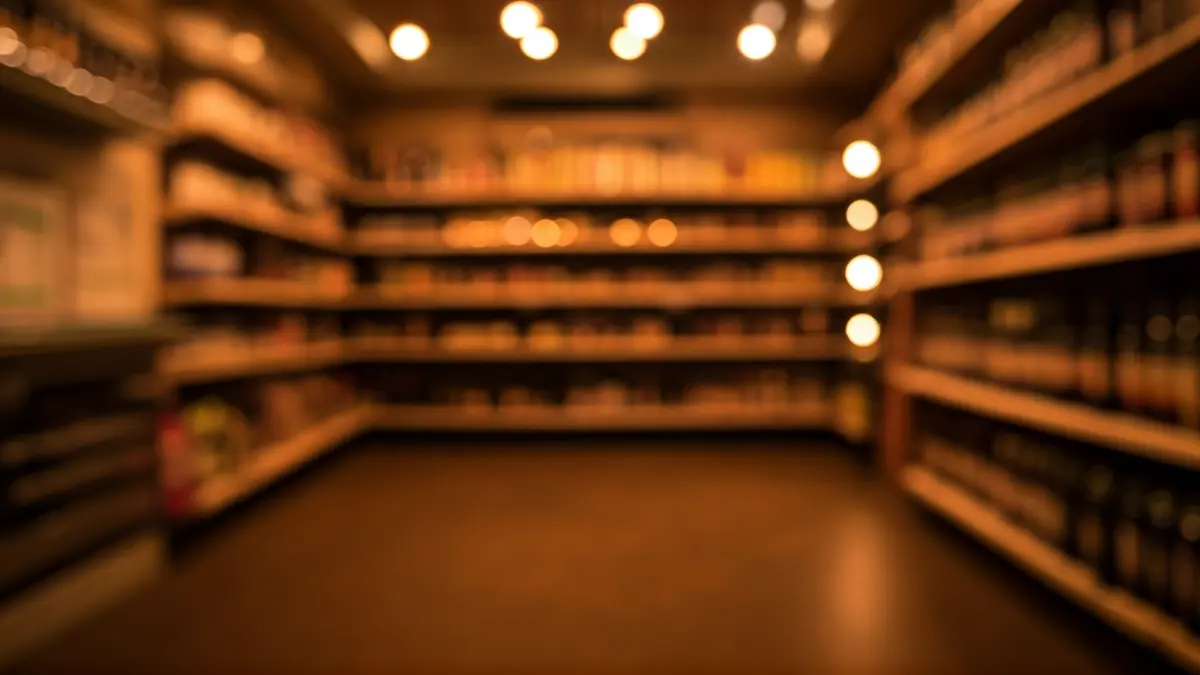 Irudi generikoa denda baten barrualdeko eszenatoki txiki batekin, arte eszenikoak irudikatuz.