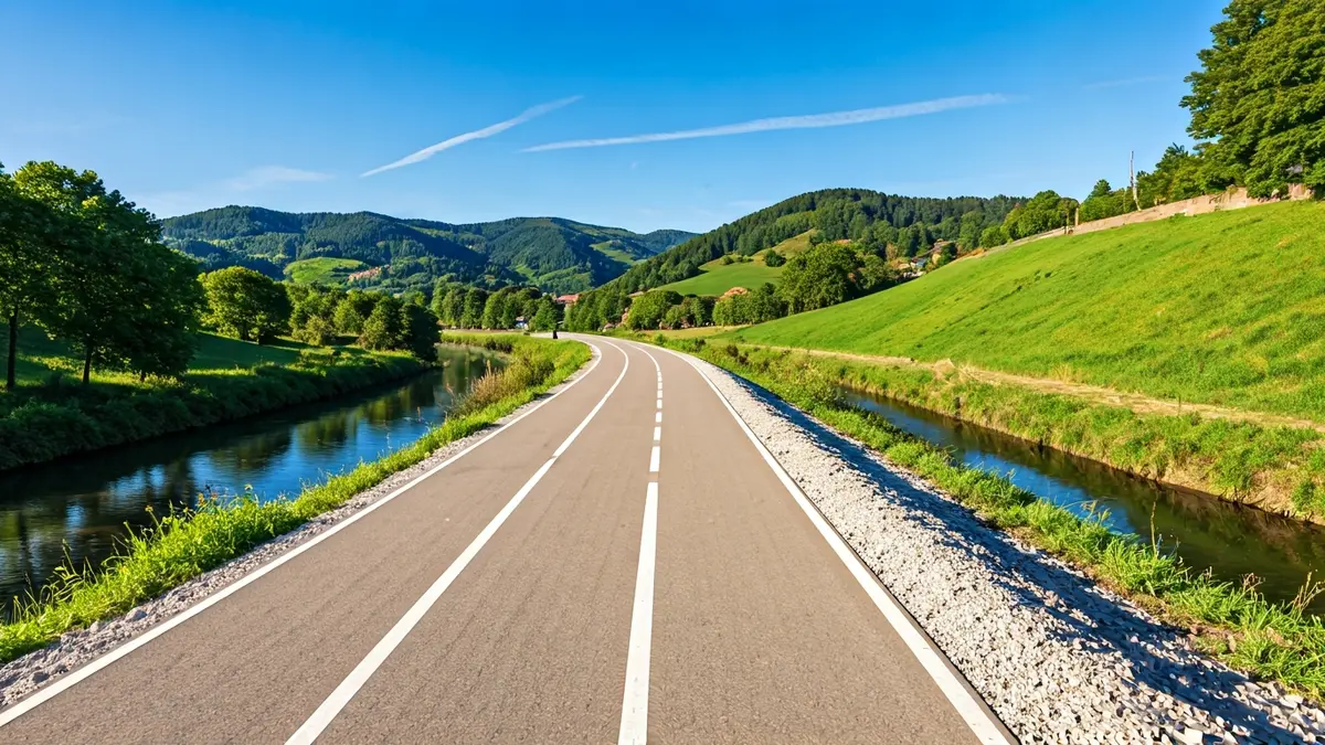 Generic image of the new bidegorri connecting Antzuola and Bergara, alongside the river.