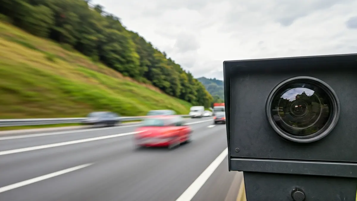 Generic image of a speed camera on a road in Euskadi.