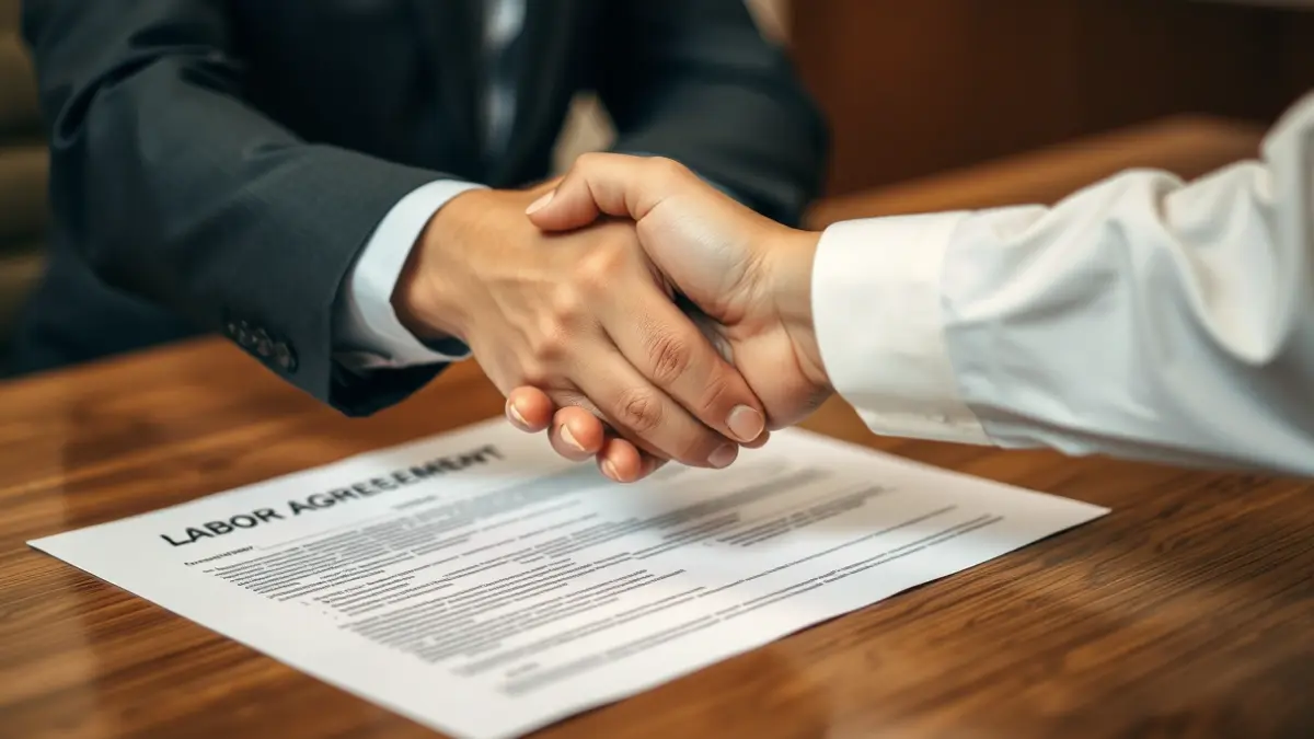 Irudi generikoa lan-hitzarmen baten sinadura irudikatzen duena