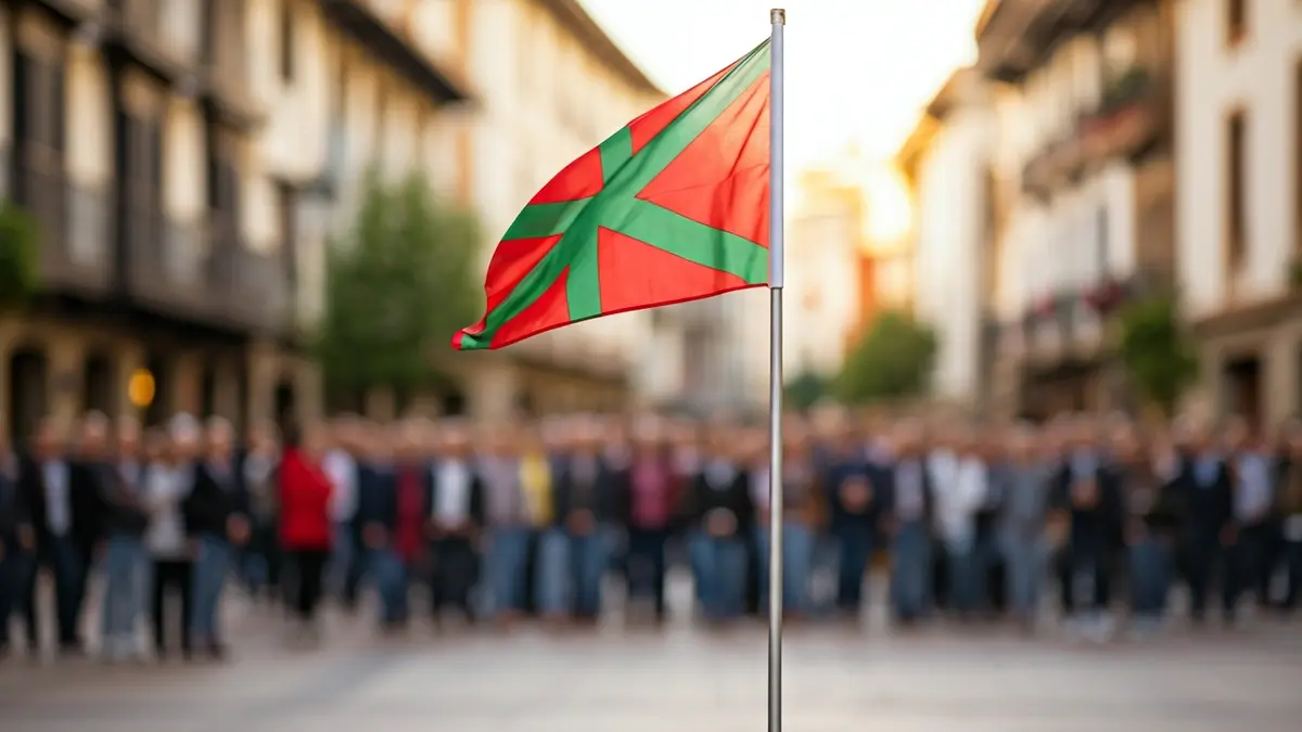 Generic image of a republican flag being raised in a square in Arrasate.