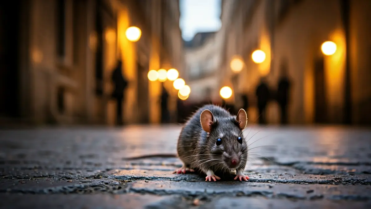 Generic image of a rat in a dark alley, representing the pest problem in Trapagaran.