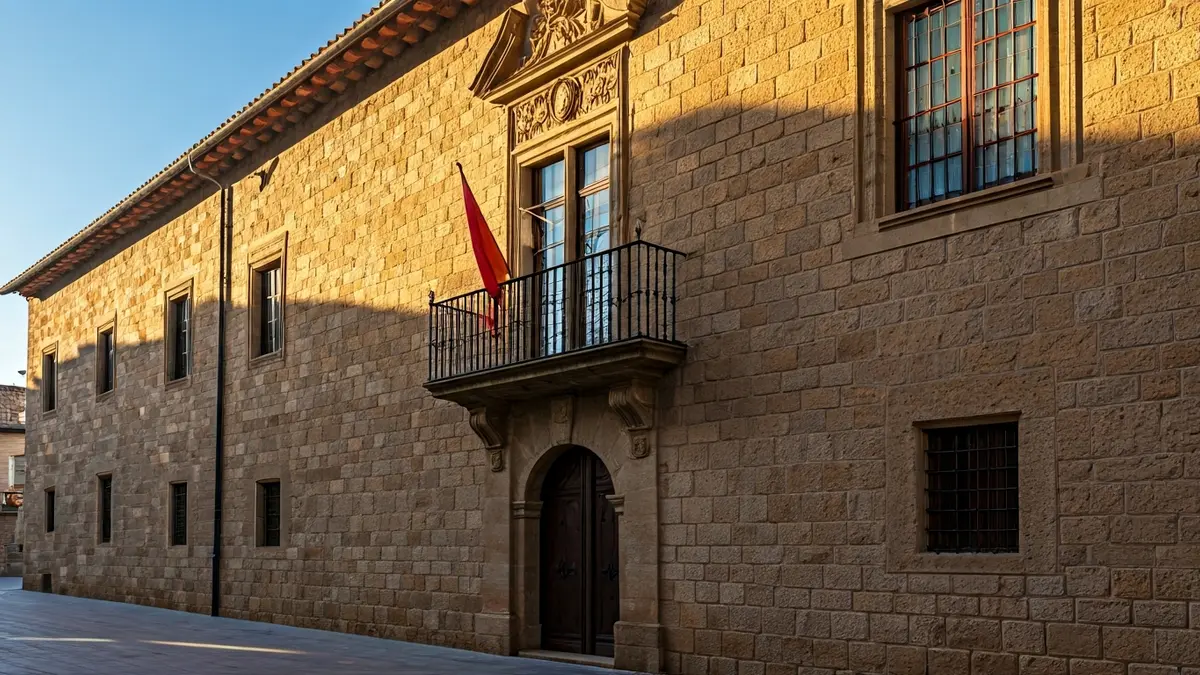 Imagen genérica de la fachada del ayuntamiento de Arrigorriaga, bajo la luz del sol.