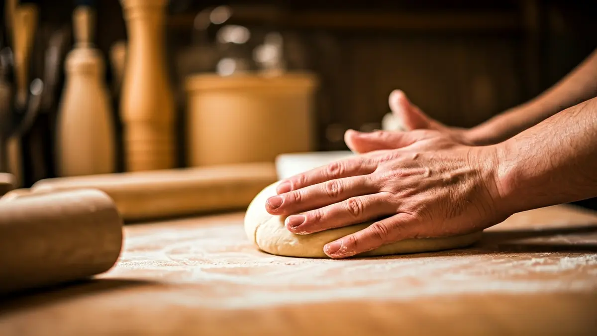 Generic image of hands kneading dough, representing the traditional bread-making event in Artziniega.