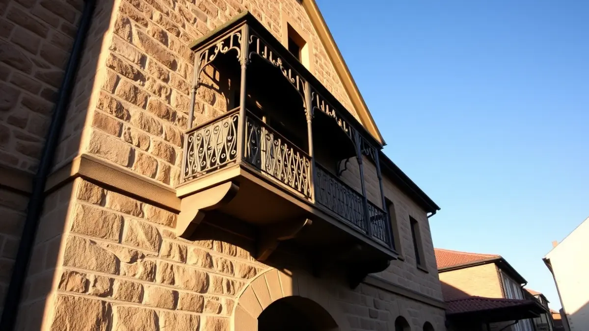 Asparrenako Udaletxearen fatxada, eguzki argitan.