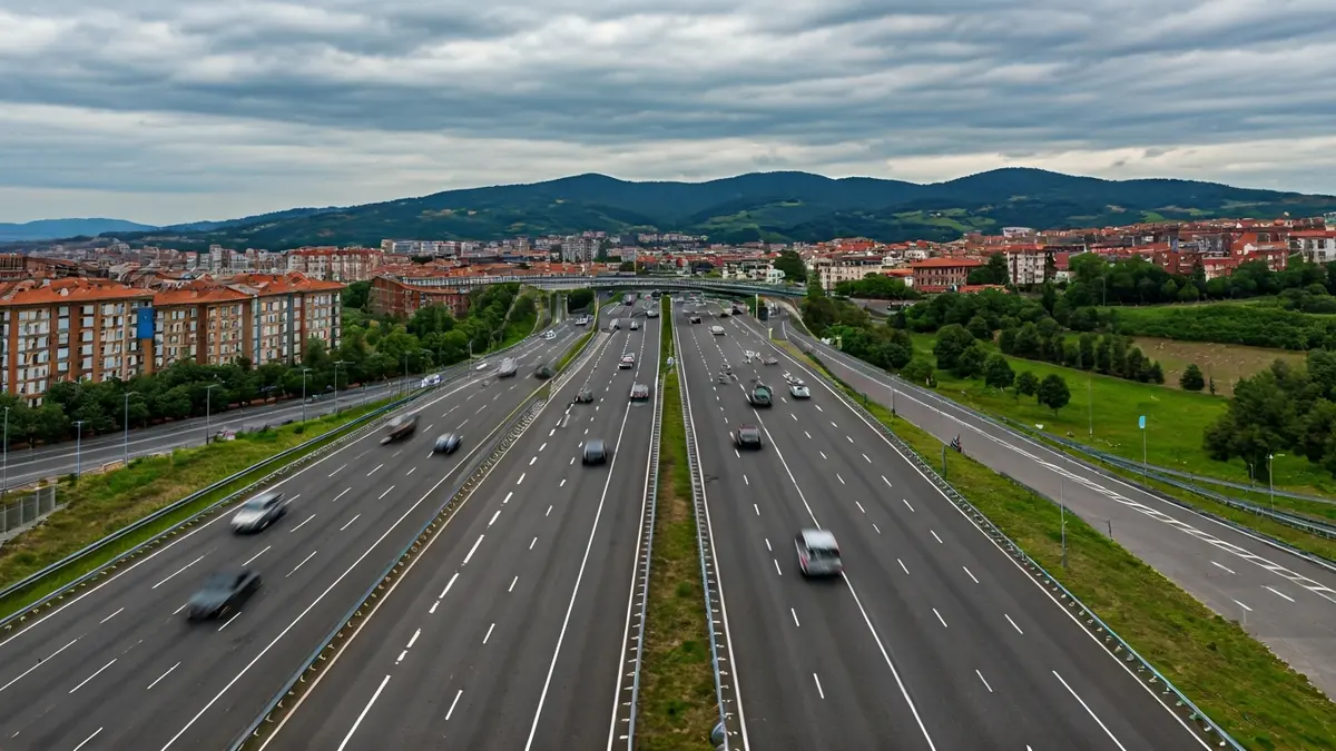 Irudi generikoa Euskadiko errepide sarearen, trafiko arinarekin.