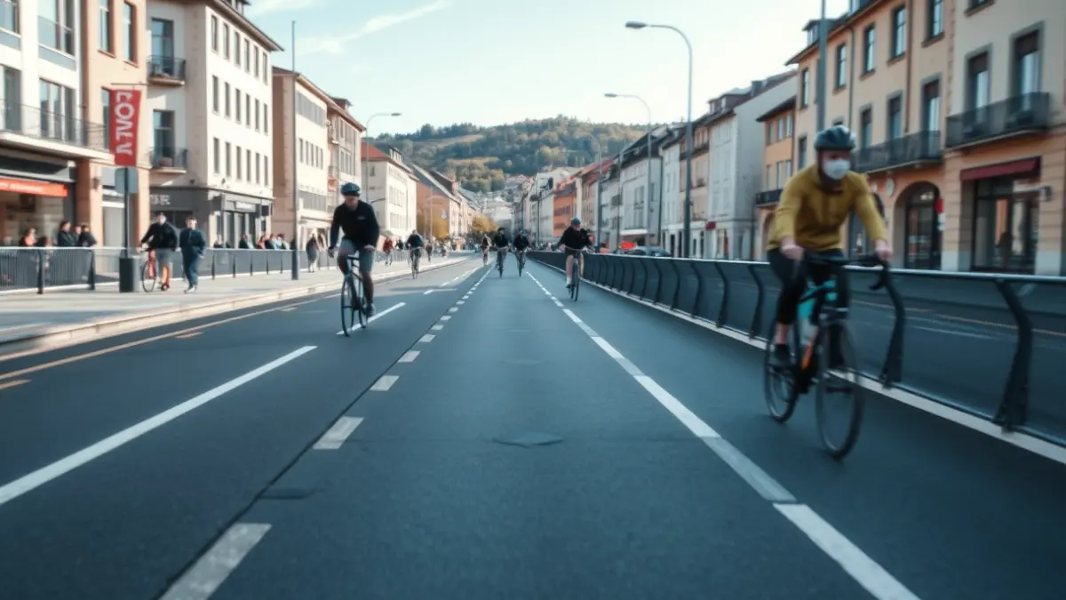 Generic image of the new Astigarraga bike path, representing urban mobility.