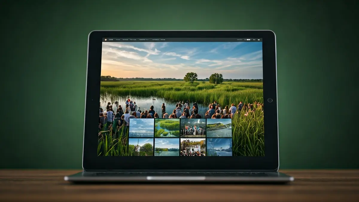Ataria Salburuko Hezeguneen Interpretazio Zentroaren webgune berritua erakusten duen irudia, diseinu bisualagoarekin.