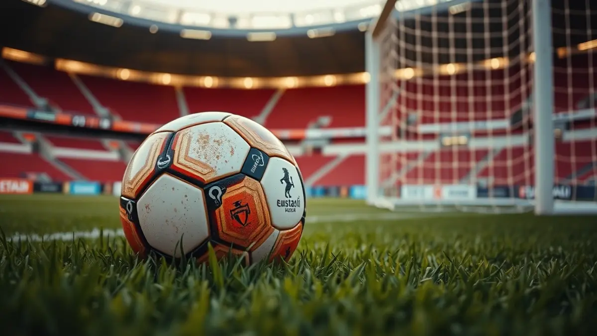 Imagen genérica de un balón de fútbol sobre césped recién cortado, con la portería blanca difuminada al fondo.