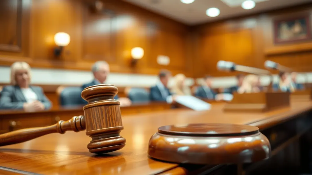 Generic image of a gavel on a table in a council meeting.