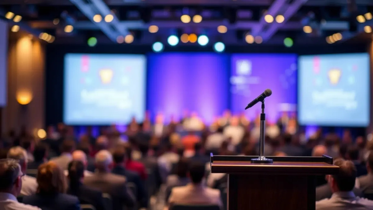 Generic image of an awards ceremony stage, symbolizing recognition for diversity and inclusion.