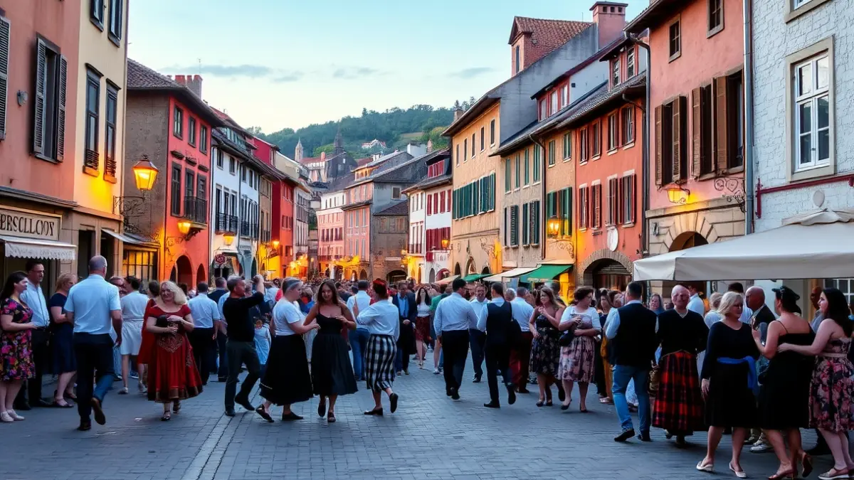 Azpeitiko Gazte Astearen irudi bat, dantza eta jai giroarekin.