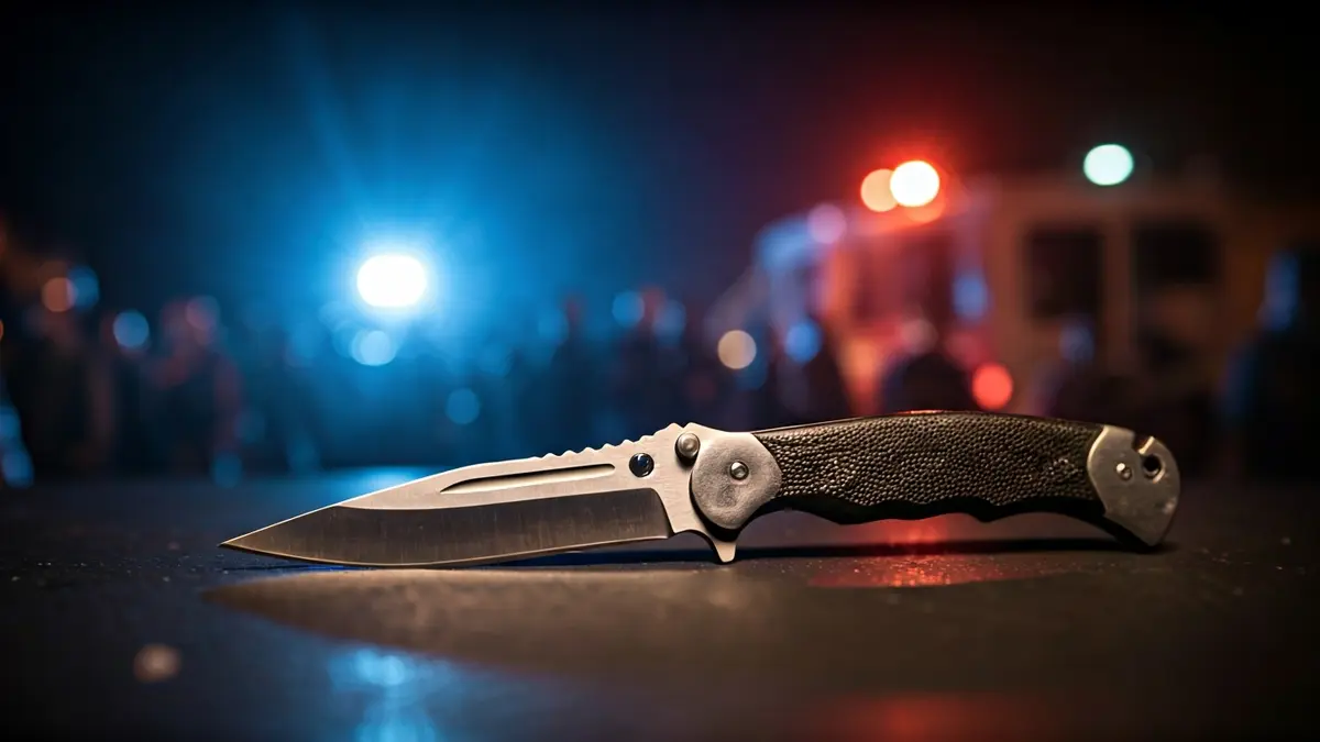 Irudi generikoa labana baten hurbileko planoan, atzealdean larrialdi-argiak lausotuta.