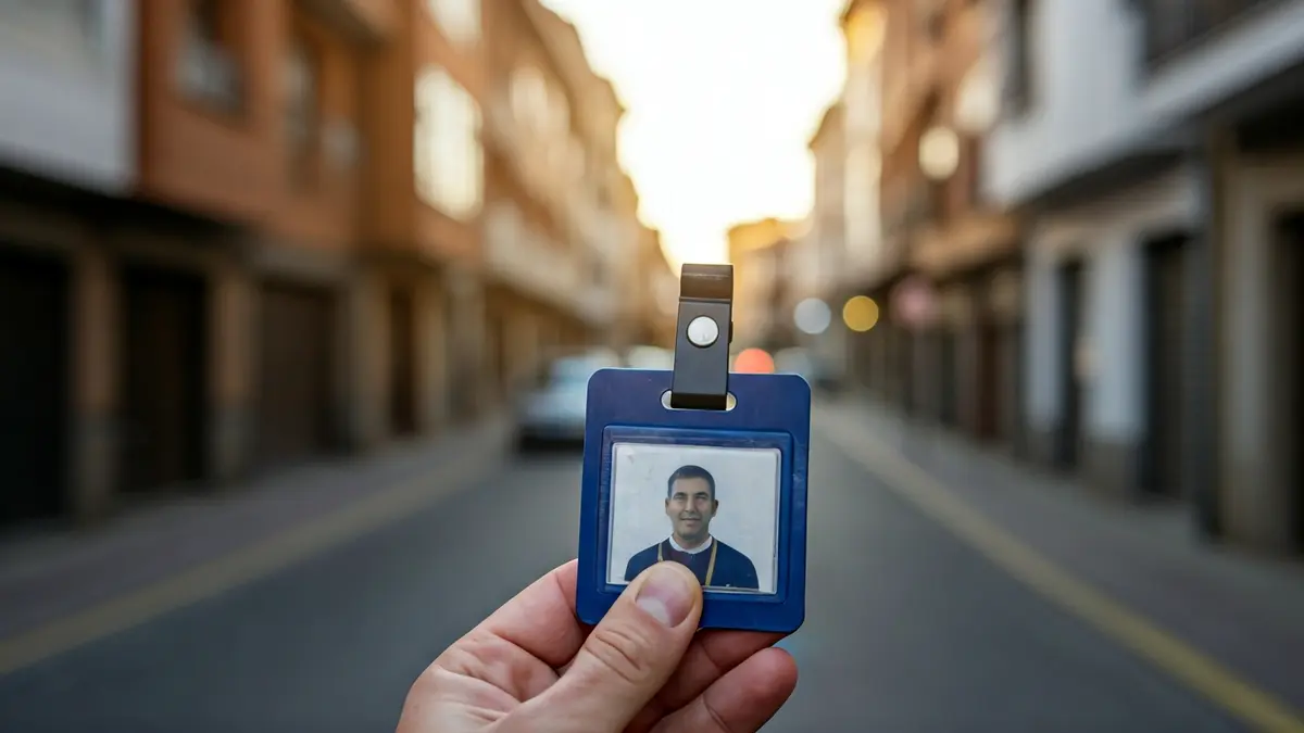 Irudi generikoa: Eskua identifikazio-txartel ofizial bat erakusten.