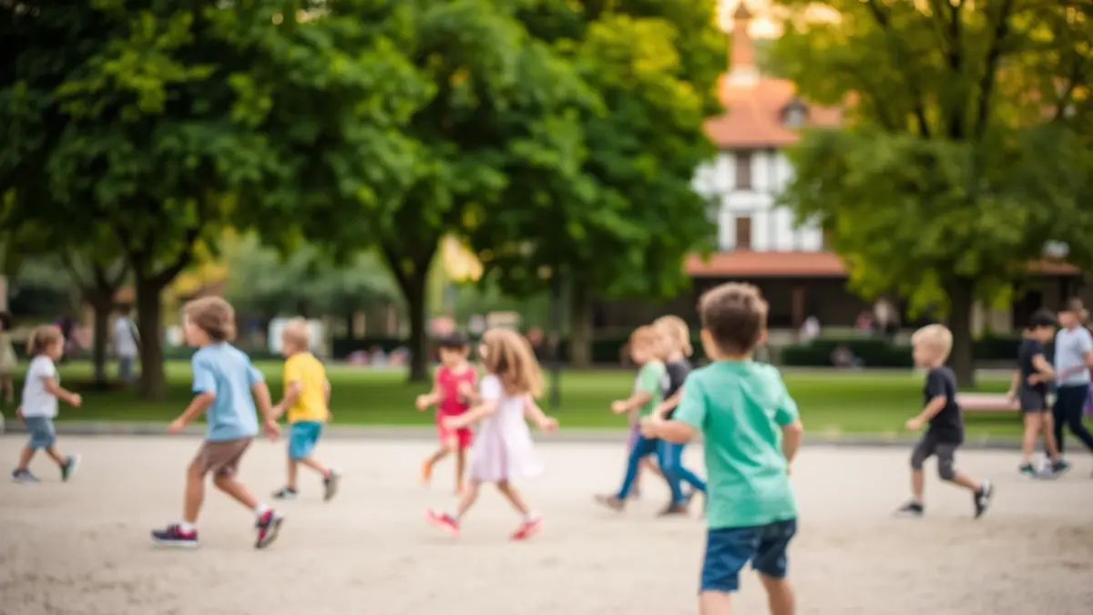 Irudi generikoa haurrak parke batean jolasten, euskara sustatzeko programa baten testuinguruan.