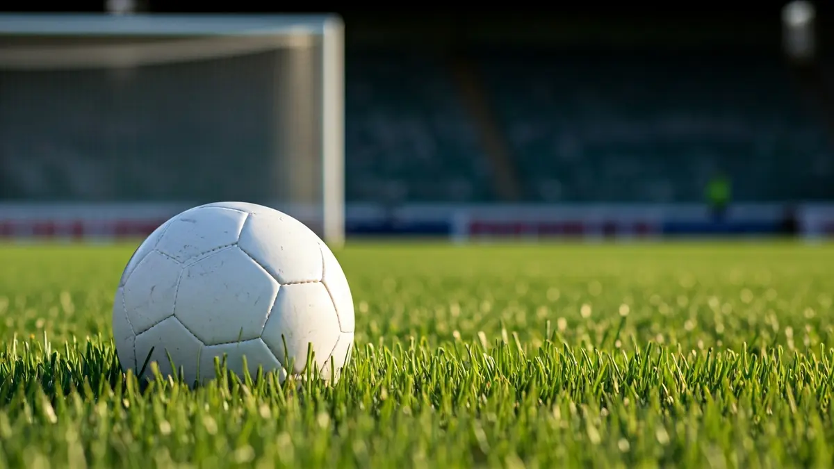 Irudi generikoa: futbol-baloi bat belarretan, atzealdean atea lausotuta.