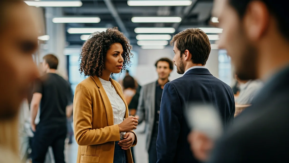 Irudi generikoa, pertsona talde bat komunitate zentro batean elkarrizketan.