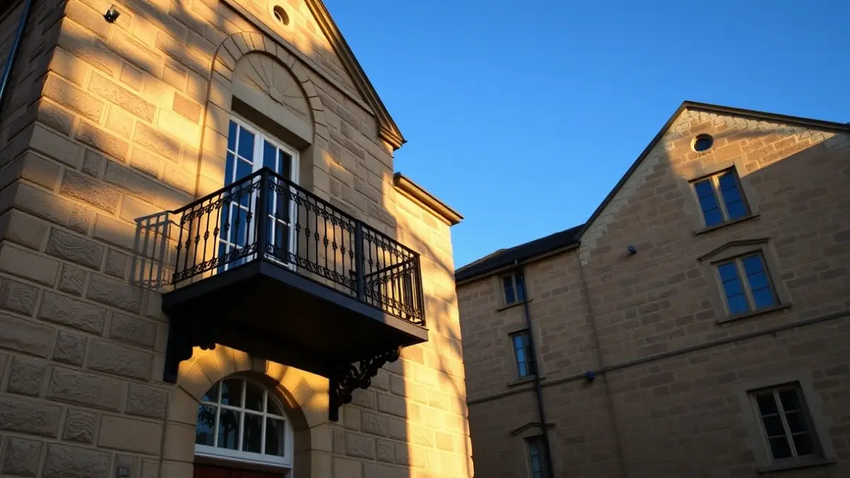 Bergarako udaletxearen irudi generikoa, eguzki arratsaldeko argiarekin.