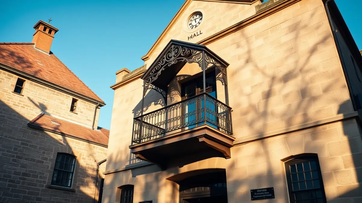 Generic image of Bermeo town hall facade, under sunlight.
