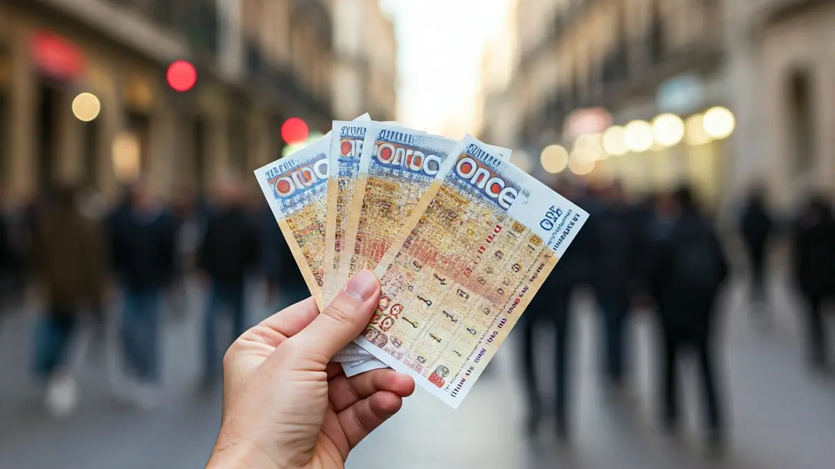 Irudi generikoa ONCE kupoi pila bat esku batean.