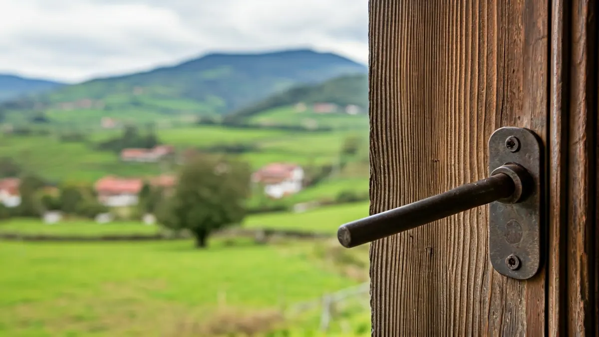 Irudi generikoa baserri bateko leiho behartu baten, lapurreta baten ondoren.