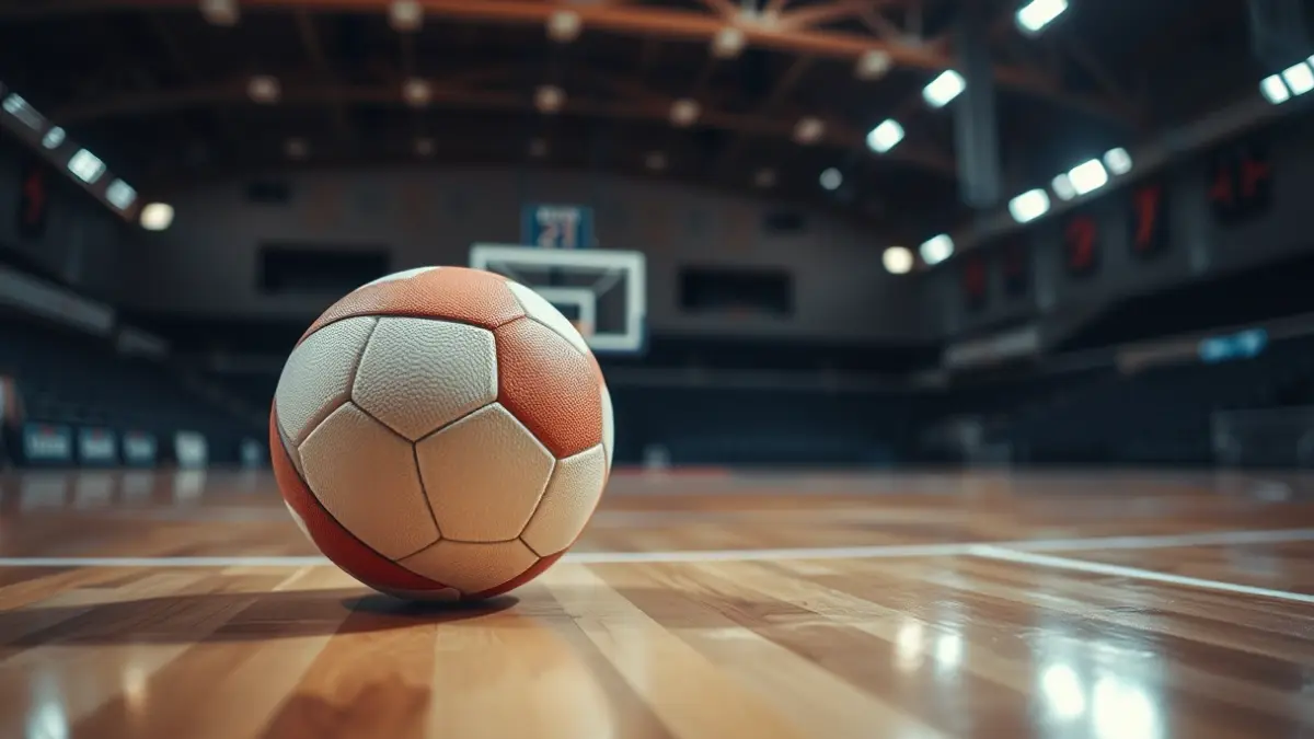 Irudi generikoa eskubaloi baloi bat zoru batean.