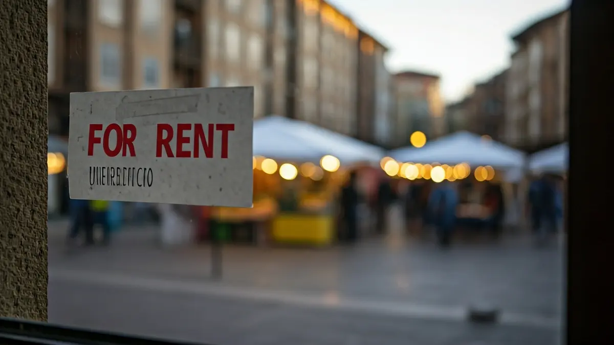 Bilboko unibertsitate egoitza baten kanpoaldeko irudi generikoa, kale merkatu inprobisatu batekin atzealdean.