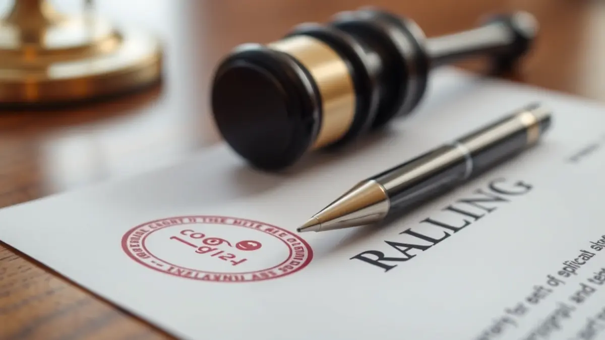 Irudi generikoa epai baten dokumentu legal batena, zigilu ofizial lauso batekin.