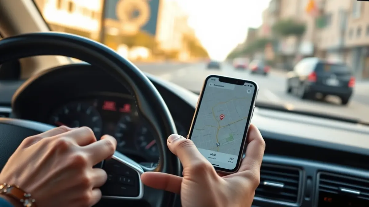 Imagen genérica de un conductor utilizando un teléfono móvil mientras conduce.