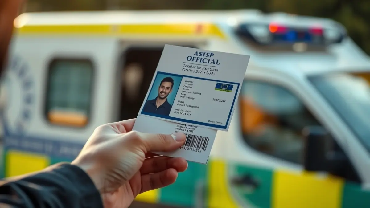 Irudi generikoa NAN bat eskuan duen pertsona batena, atzealdean bulego ibiltari bat duela.