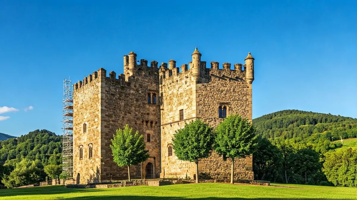 Generic image of Butrón Castle, under sunlight.