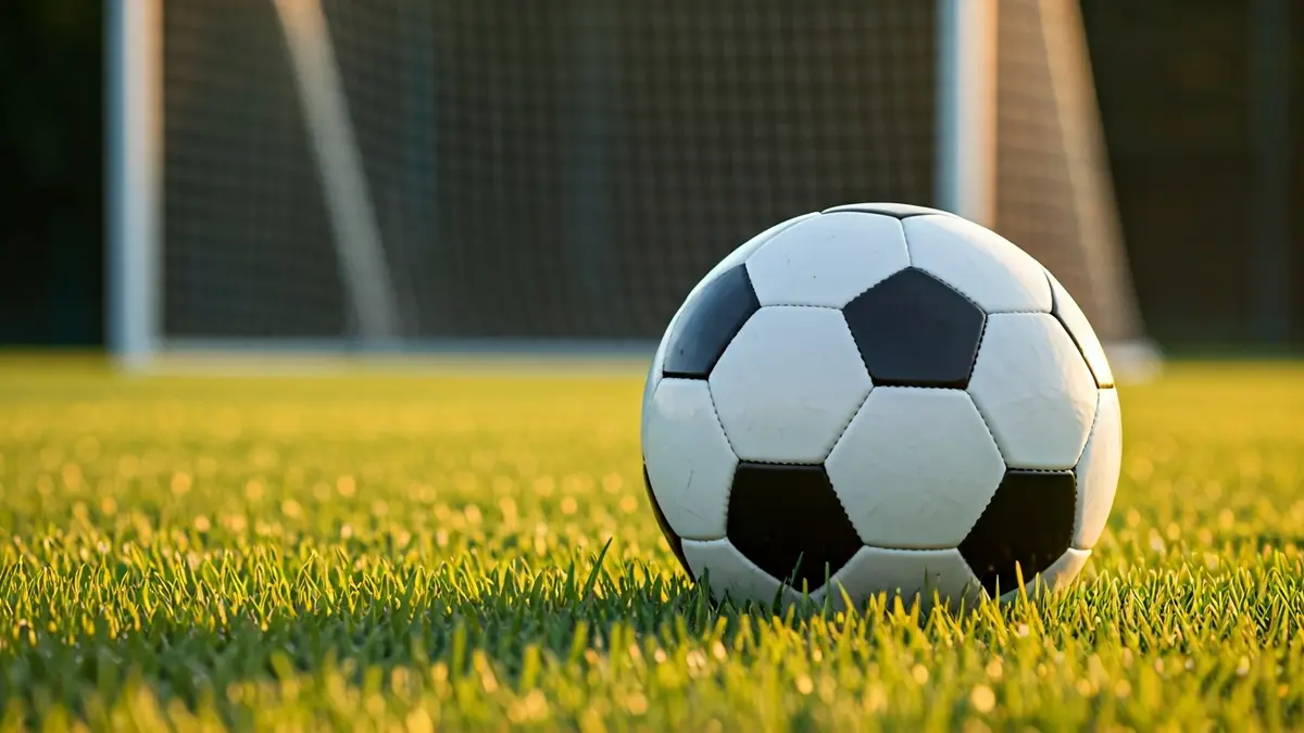 Irudi generikoa futbol-baloi bat belar gainean, atzealdean atea lausotuta.