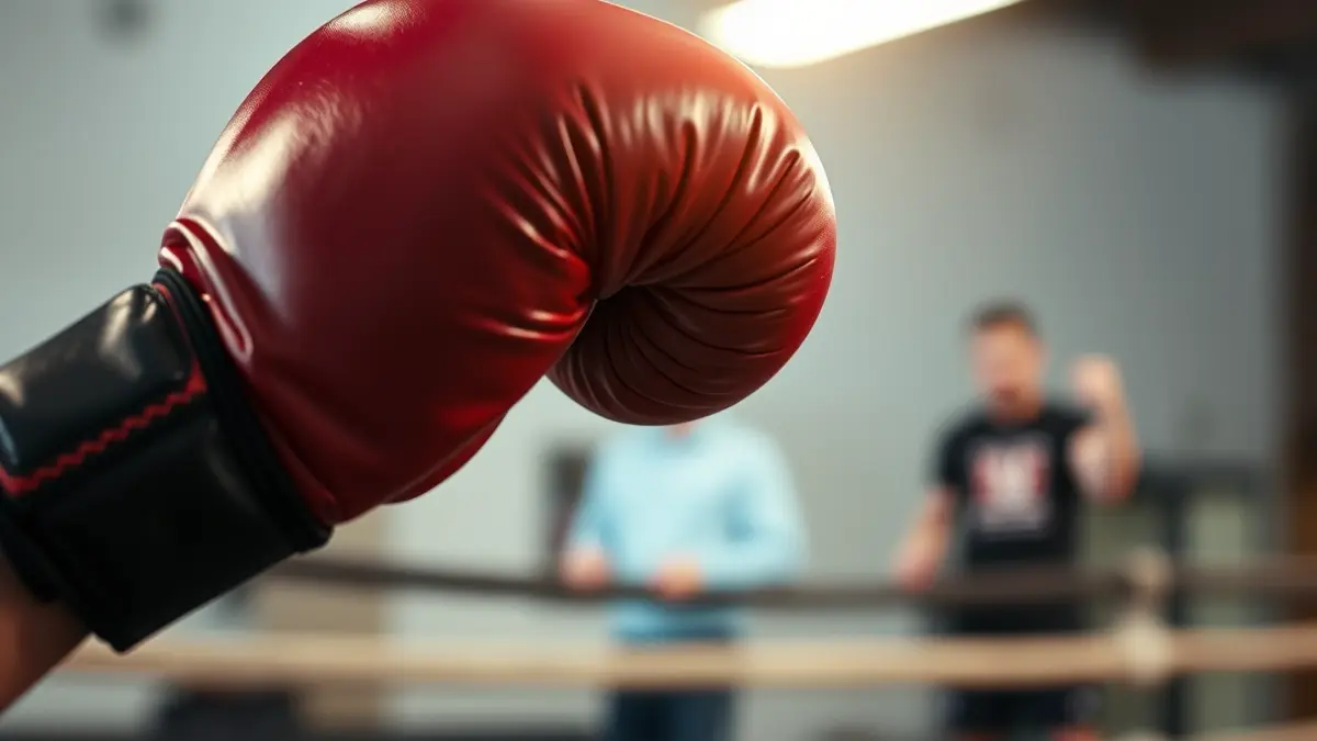 Irudi generikoa kickboxing eskularru bat fokuko mitt bat jotzen