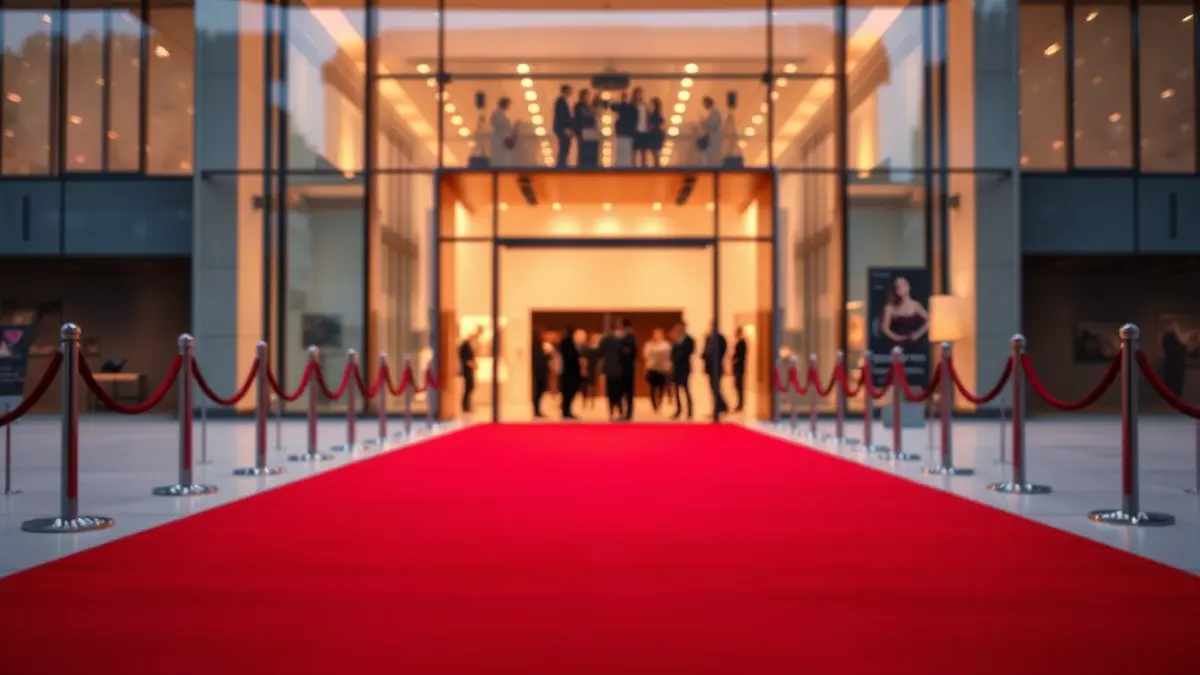 Generic image of a red carpet at the entrance of an awards gala.