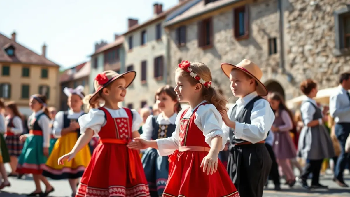 Dantzari Txiki Eguneko irudi generikoa, haurrak euskal dantzak egiten.