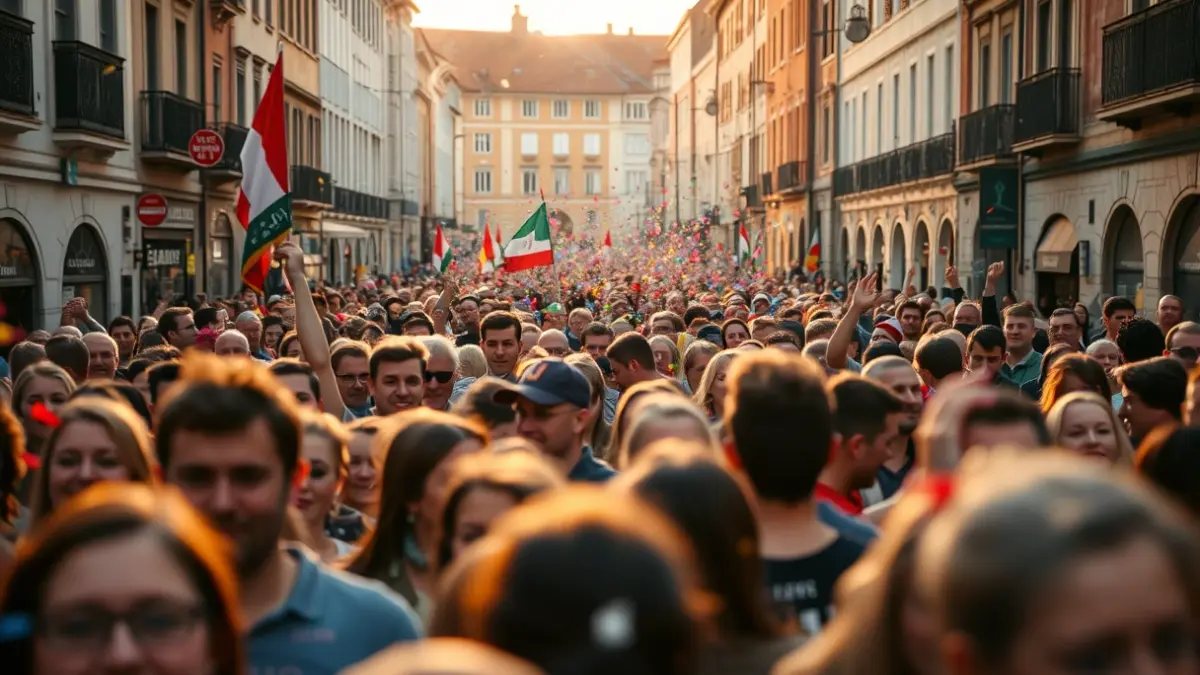 Donostiako kaleetan ospatzen ari den jende-multzo baten irudi generikoa.