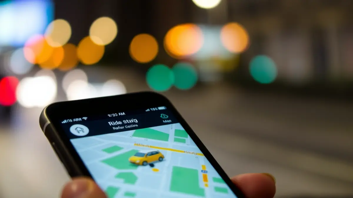 Generic image: a smartphone screen displaying a ride-sharing application.